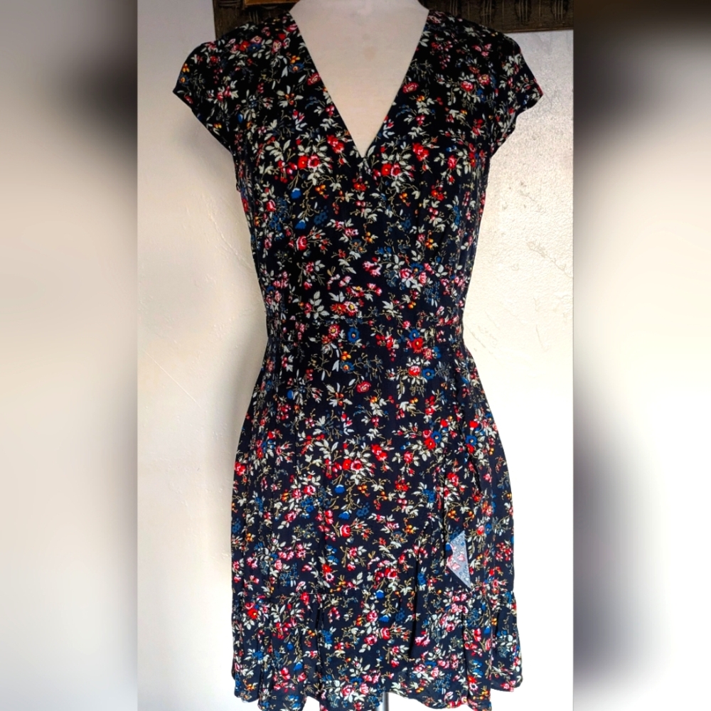 J. Crew Floral Faux Wrap Dress: Size 2